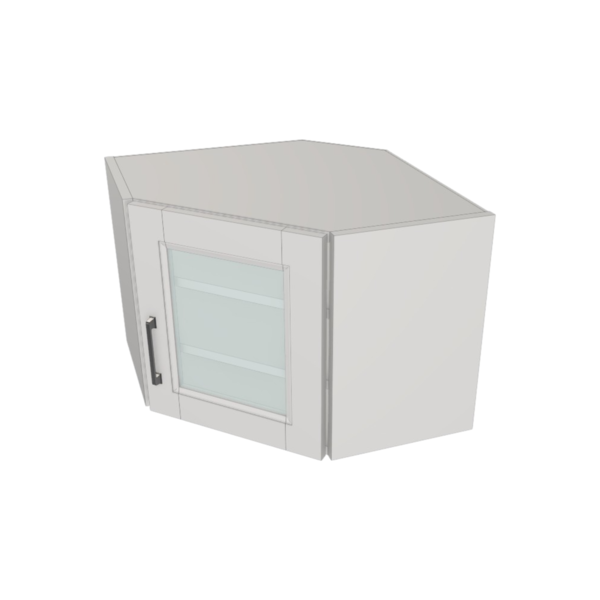 Vail Pure White Box Glass Door Angle Wall Kit - 24”x 18” X 12” - Finished Interior
