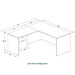 CLALD2037- Classic L-Shape Desk 66" W x 30" D with 42" Return and Box/File Pedestal- Espresso