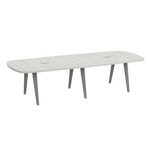 Signature Arena Conference Table 10 Foot - Silver Birch with Newport Grey Wood Legs