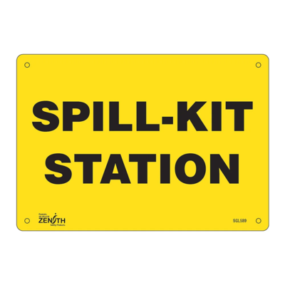 Spill Kit Station Sign - 10" x 7" - Aluminum - English