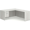 Classic L-Shape Desk 77" x 66" with Box/File Pedestal - Silver Birch