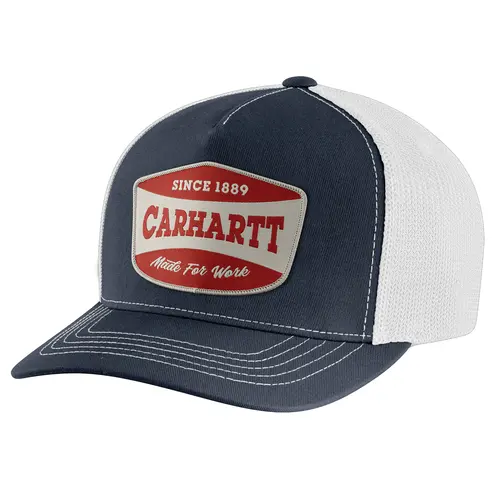 CARHARTT 107336 - Mens Canvas Mesh-Back Patch Cap - Navy