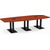  10' Classic Boat Shape Conference Table with Palmer Base - Cherry Top, Black Base