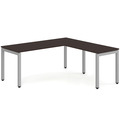 Elements L-Shape Desk 66" x 72" x 30"D - Espresso with Silver Legs