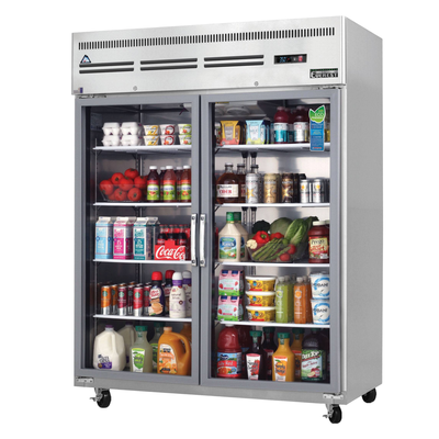 Everest ESGWR2 Reach-In Refrigerator 2 Glass Doors, 115v, NSF - 55 cu. ft.