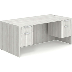 CLASD1031- Classic Desk 71" W x 36" D with Two Hanging Pedestals- Silver Birch