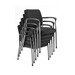 2904 SLEEK STACKING CHAIR - BLACK
