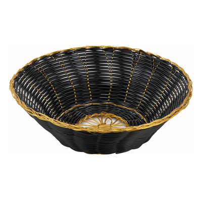 Winco PWBK-8R 8-1/2" Dia. X 2-1/4"H Woven Basket