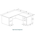 Classic L-Shape Desk 78" x 71" with 2 Full Pedestals - Silver Birch