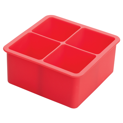 Winco ICCT-4R (4) 2" Square Compartments Silicone Ice Cube Tray