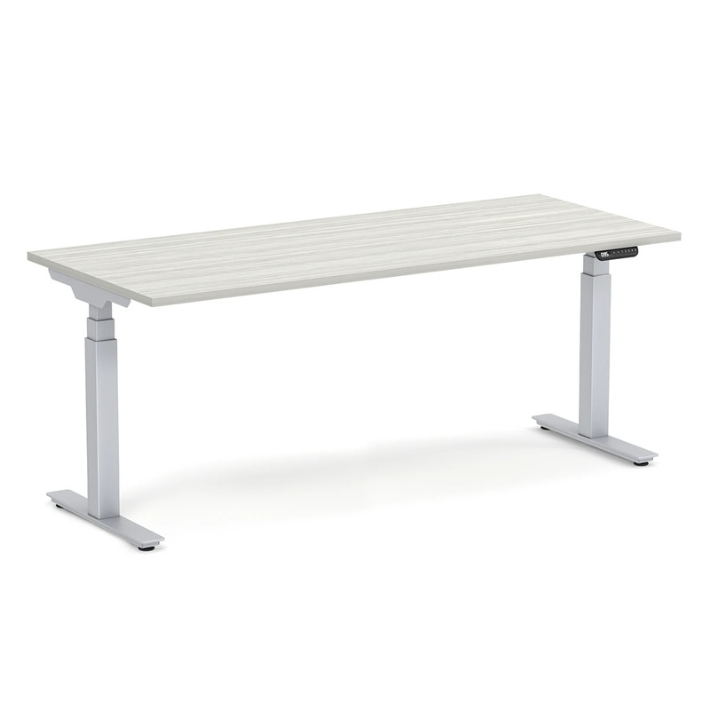 Enhance Electric Height-Adjustable Desk 30" X 72" - Silver Birch with Silver Base