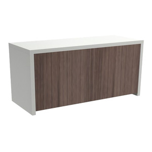 CLAHU4001 - Wall Mounted Hutch w/Laminate Doors - White w/Modern Walnut Doors