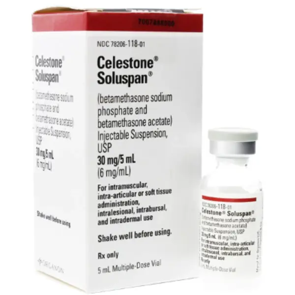 Celestone Soluspan, Injection, 30mg, 5 mL (1/ea) MDV NDC 78206011801