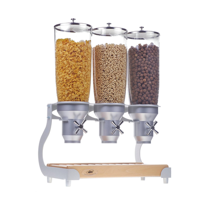 Cal-Mil 3516-3-98 (3) 5L capacity cylinders Beechwood Cereal Dispenser