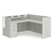 CLALD1056NSLBWHT, 73"x72" L Shape Reception Station with Deluxe Transaction Top - Silver Birch