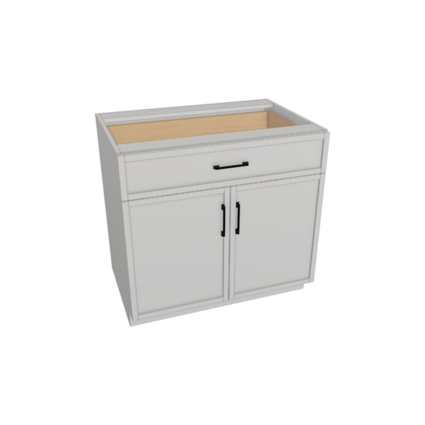 Fresno Pure White Box  Vanity Sink Base Kit - 36"X 34 1/2”H X 21”D