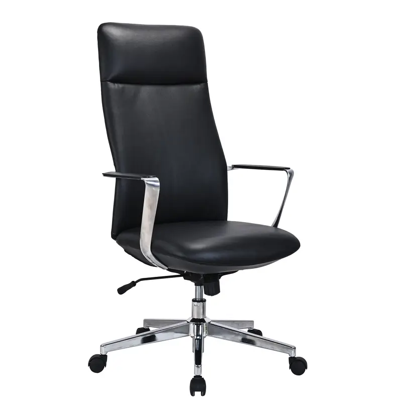 HI BK EXEC BLACK LEATHER/CHROME