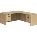 Classic L-Shape Desk 72" x 71" with 2 Box/File Pedestals - Aspen