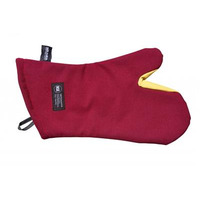 San Jamar KT0224 Cool Touch 24" Flame Red Conventional Oven Mitt with Kevlar