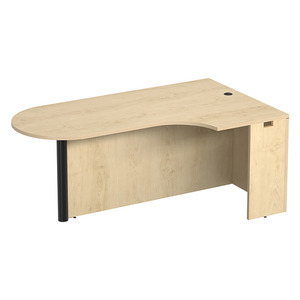 PL133R CORNER EXT. BULLET DESK w/POST - RIGHT- Maple & Black