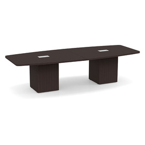 10ft Boat Shape, cube base Conference Table: ESPRESSO CUBBS4237NESPESP