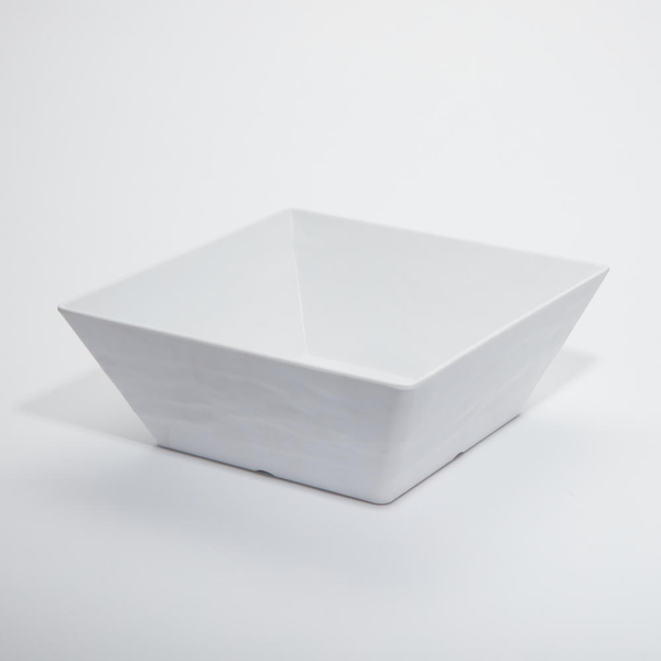 Square White Faux Slate Melamine Bowls