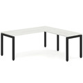 Elements L-Shape Desk 72" x 72" x 30"D - Silver Birch with Black Legs