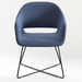 CHK68081BLU0701 - SARON GUEST CHAIR - Blue with sled X-base