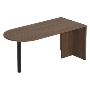 PL131 BULLET DESK w/POST - Modern Walnut & Black
