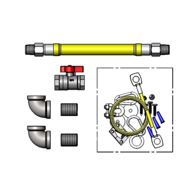 T&S Brass HG-2C-48K-FF Safe-T-Link Gas Connector Kit 1/2" Connection