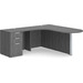 CLALD1010L- L-Shaped Bullet Workstation 71" W x 30" D with 47" Return and Box/Box/File Pedestal- Newport Gray/Silver