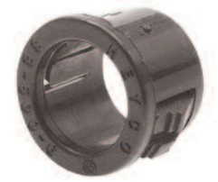 HEYCO 2063 -REF- 9/16" HOLE X 3/8" X 21/32" X 13/32" SNAP IN BUSHING NYLON 6/6 BLACK PER PRINT