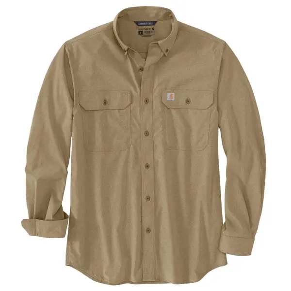 CARHARTT 105291 - Force Sun Defender Chambray RF LS Shirt - Dark Khaki