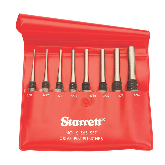 STARRETT S565PC Drive Pin Punches, Set Of 8