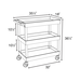 LUXOR EC111-G 32" x 18" Tub Cart - Three Shelves