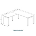 Elements L-Shape Desk 72" x 72" x 30"D - Newport Grey with Black Legs