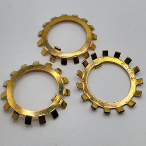 TW-108 1.583" X 2.484" X 0.062" BEARING LOCK WASHER 1020 STEEL ZINC YELLOW PER PRINT