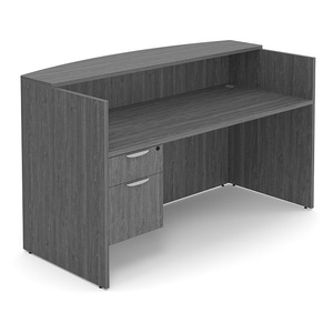 CLASD1052NNPGNPG, 71"x30" Reception Station with Laminate Transaction Top - Newport Gray