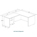 Classic L-Shape Desk 77" x 60" with Box/File Pedestal - Espresso