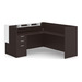 CLALD1056NESPWHT, 73"x72" L Shape Reception Station with Deluxe Transaction Top - Espresso