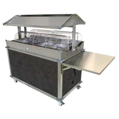 Cadco CBC-GG-4-L3 MobileServ® Deluxe Grab & Go Merchandising Cart 2-Sided Grab & Go Shelf On Top