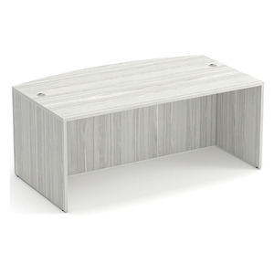 PL189 71" BOW FRONT DESK SHELL- SILVER BIRCH