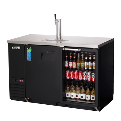 Everest EBD2-BBG-24 Draft Beer Dispenser 1 Tower Single Tap Solid and Glass Doors, 115v, NSF - 17 cu. ft.