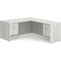 Classic L-Shape Desk 77" x 60" with 2 Box/File Pedestals - Silver Birch