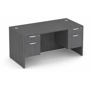 CLASD1027- Classic Desk 66" W x 30" D with Two Hanging Pedestals- Coastal Gray