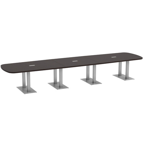 Arena Conference Table 16 Ft with Palmer Brushed Double Base - Espresso