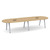 12' Signature Racetrack Conference Table with Metal VA Legs - Aspen Top, Silver Base