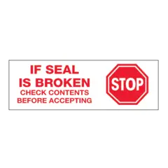 2" X 110 YDS. "STOP IF SEAL IS BROKEN" PRE-PRINTED CARTON SEALING TAPE  T902P01  36/CS