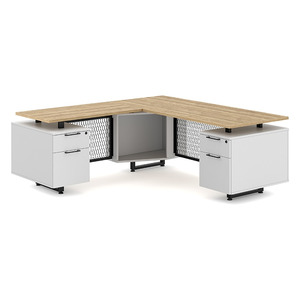 RISLD1000 RISER SERIES - 24" x 60" L-Shape Desk w/Modesty