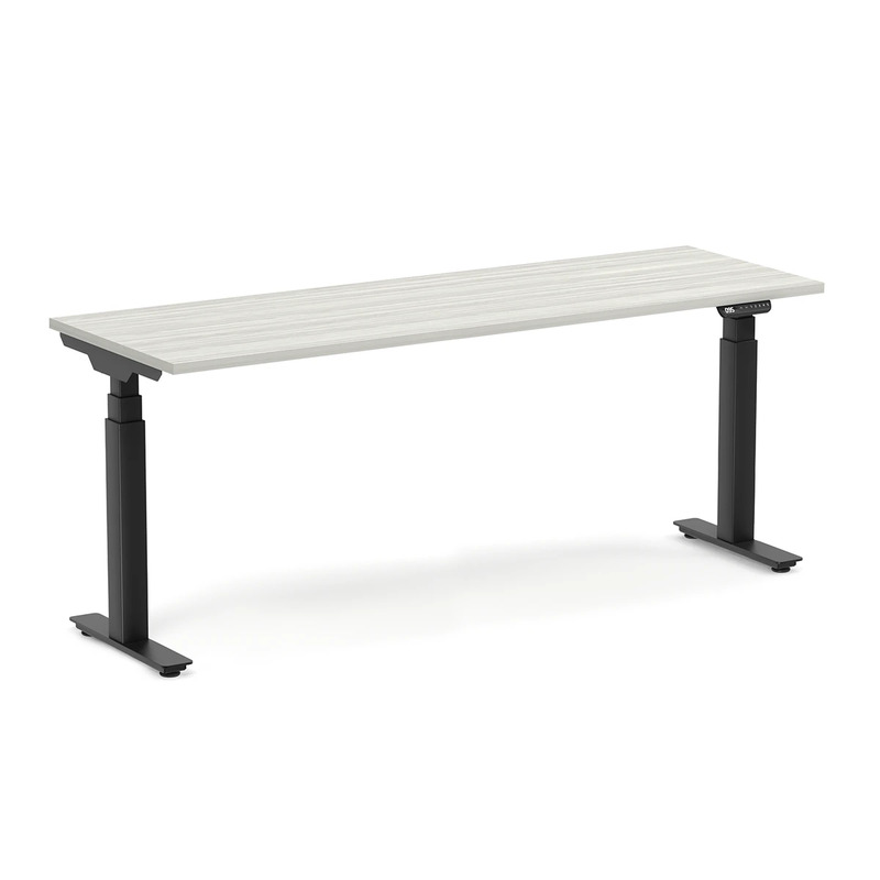 Enhance Electric Height-Adjustable Desk 24" X 72" - Silver Birch with Black Base